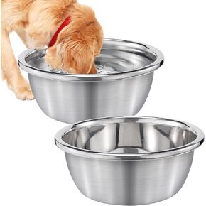 MEWTOGO 2Pcs 1.3 Gallons Food Grade Stainless Steel Large Dog Bowls in Saudi Arabia
