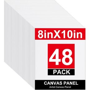 48 Pack 8x10 Inch Blank Canvas Boards for Art Supplies for Artists and Crafters in Kuwait