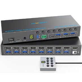 8K USB 3.0 KVM Switch HDMI 2 Port 8K@60Hz 4K@120Hz,Camgeet HDMI 2.1 KVM Switch for 2 Computers Share 1 Monitor and 4 USB 3.0 Devices,HDCP 2.3, HDR 10,with Wired Remote and 2 USB3.0 Cable in Kuwait