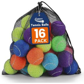 FURWEY Colorful Tennis Balls for Dogs, 2.5 inches, 16 Pack, Non Squeaky in Saudi Arabia