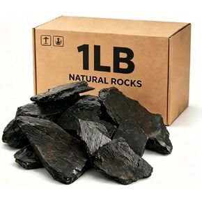 1LB Natural Slate Stones-Aquarium Rocks for Fish Tank,Non-Toxic Slate for Reptile Enclosures,Terrariums & Landscaping,Durable Decorative Stones for Freshwater Tanks & Gardens (2-5 Inches) in Kuwait