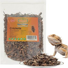 Amzey Appetizing Mealworms  Natural Dried Crickets - Food for Bearded Dragons, Wild Birds, Chicken, Fish, and Reptiles - (8 oz Resealable Bag) - Veterinary Certified in Saudi Arabia