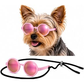 G001-F Dog Pet Costume Flower Sunglasses for Medium Breed (18-40 lbs, Flower Pink Mirror) in Saudi Arabia