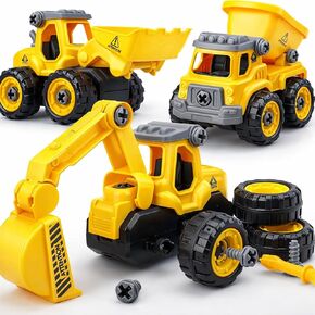 TOY Life Constructions Toys Vehicles Trucks Take Apart Toys Sandbox Toys Trucks Set Excavators Building Car Toys with Drills - Best Gifts Truck Toys for Boys Kids Toddlers 3 4 5 6 7 8 Years Old in Saudi Arabia