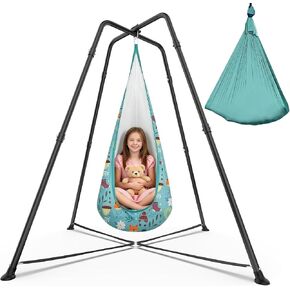 2 in1 Sensory Swing Set for Kids, X-Shaped Frame 330 lbs in Saudi Arabia