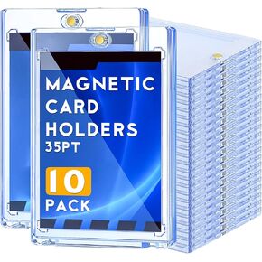 10ct Magnetic Card Holder, 35pt One Touch Card Holders with UV Protection – Hard Plastic Case Card Protector Trading Cards, Display Case for Sports, Baseball, Football, Game Cards, Collectibles in Saudi Arabia