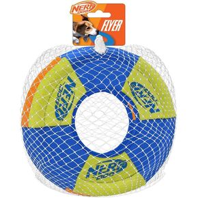 Nerf Dog Toss and Tug Ring Dog Toy, Flying Disc, Lightweight, Durable and Water Resistant, 9 Inch Diameter, For Medium/Large Breeds, Two Pack, Green and Orange in Saudi Arabia