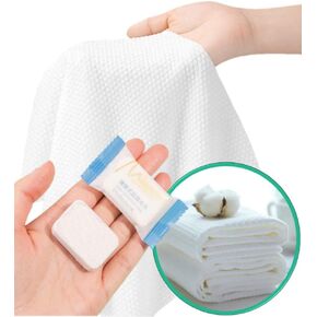 Compressed Towel Tablets, Portable Travel Washcloth for Camping Hiking Backpacking or Traveling, Disposable Reusable, Extra Large and Thick (23.6" X 11.8") in Saudi Arabia