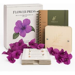 WOKK Flower Press Kit with Herbarium Journal, Compact 8.7" Flower Press in Kuwait