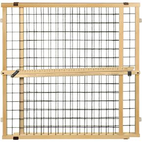 MYPET Wire Mesh Dog Gate: 29.5"-40" Wide, Pressure Mounted with No Tools; Expandable, Durable Pet Gates for Doors and Hallways, 37" Tall, Made with Sustainable Hardwood in Saudi Arabia