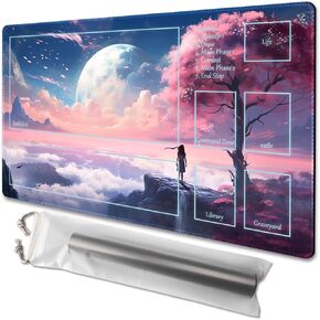 MTG Playmat with Zone Size 24x14in Free Storage Bags Non-Slip Backing, Ideal for Card Game Enthusiasts Magic TCG Playmat Zones (Blood Moon Secrets) in Kuwait