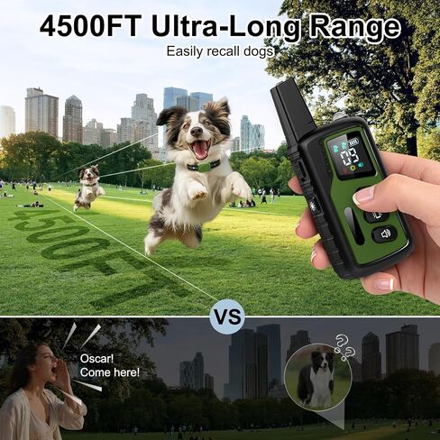 Shock Collar for Dogs, Ultimate Dog Training Collar with Remote, 4500FT Range, IP68 Waterproof, 3 Humane Modes (Beep, Vibration, Shock), Safety Lock & Safety Light – for Small, Medium & Large Dogs in Kuwait