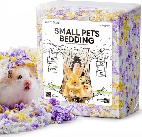 BUCATSTATE Hamster Bedding 15L, 99% Dust-Free Paper Bedding, Wildflower in Saudi Arabia