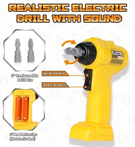 Lehoo Castle Kids Tool Bench with Electric Drill, Realistic Tools, Trucks in Kuwait