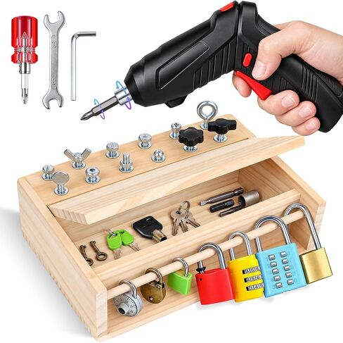 Montessori Screwdriver Board Set, Lock and Key Toy, Toddler Tools 3-5 in Saudi Arabia