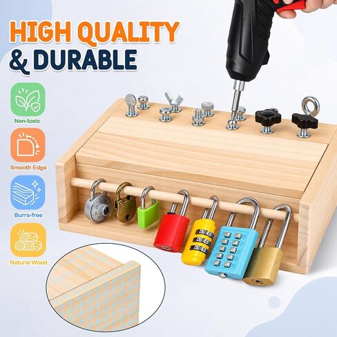 Montessori Screwdriver Board Set, Lock and Key Toy, Toddler Tools 3-5 in Saudi Arabia