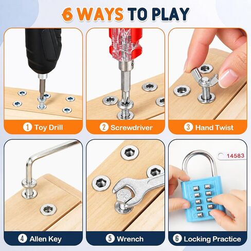 Montessori Screwdriver Board Set, Lock and Key Toy, Toddler Tools 3-5 in Saudi Arabia