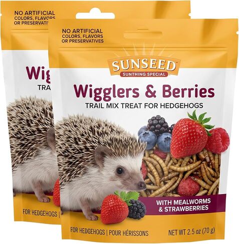 Sunseed Vita Prima Wigglers & Berries Hedgehog Treat - Mealworms for Hedgehogs - Small Animal Trail Mix Snack in Kuwait