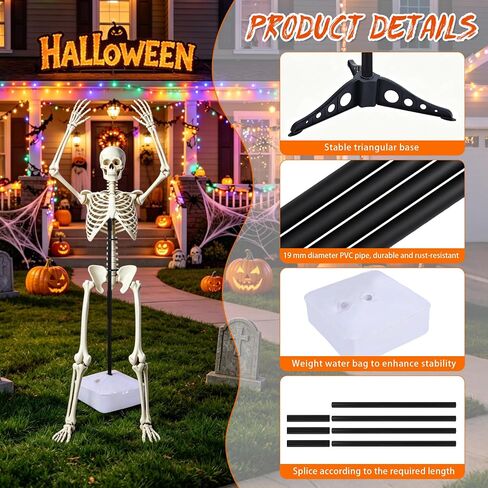 19mm Thickened Plastic Skeleton Stand Outdoor for 6FT Halloween Skeletons in Saudi Arabia