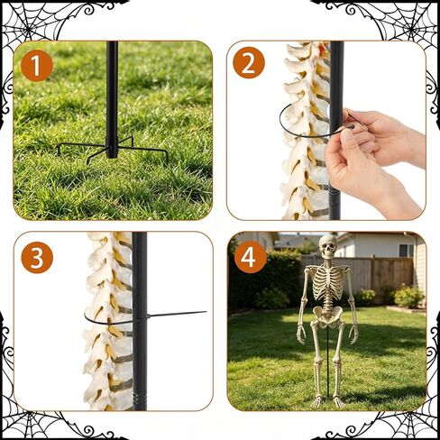 2 Sets Metal Skeleton Stand for 6ft Halloween Standing Skeleton, Black , Only Metal Stand Included, Skeleton Not Include, for Skeletons Halloween Decor Accessories, Skeleton Support Holder in Saudi Arabia