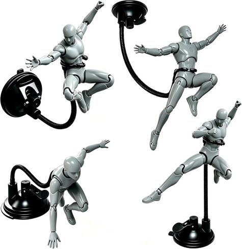 Action Figure Stand, Reusable Suction Cup Wall Mount Base, Adjustable Metal Clips & Flexible Arms for Dynamic Figure Posing in Saudi Arabia