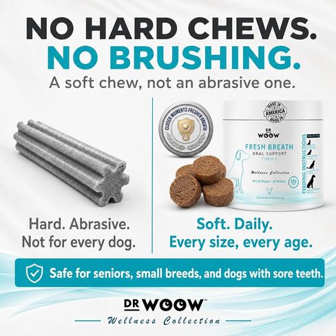 Dr. Woow Fresh Breath Dog Oral Care | Dog Breath Treats | 120 Chews in Saudi Arabia