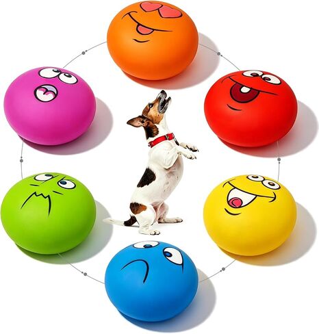 HOLYSTEED Latex Squeaky Dog Toys for Small Dogs, Mini Breed, 2.2" Flat Ball in Saudi Arabia