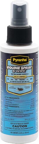 Pyranha Equine Spray and Wipe Fly Repellent for Horses – Water-Based Formula with Citronella Scent, Long-Lasting, Dust-Free, No Shake Required, Quart in Saudi Arabia