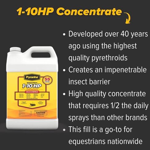 PYRANHA 1-10 HP Concentrate Refill 2.5 Gallon for 55 Gal Automatic Spray Systems - Barn Indoor Fly Control | Repels Horn, Deer, Horse, Stable, & Face Flies, Midge in Saudi Arabia