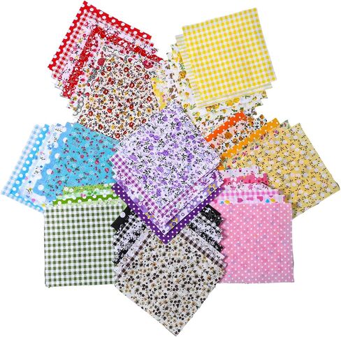 50 Pcs Precut Quilt Squares, 4x4 Inch Cotton Fabric Squares for in Kuwait