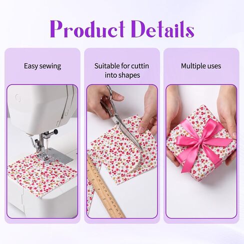 50 Pcs Precut Quilt Squares, 4x4 Inch Cotton Fabric Squares for in Kuwait