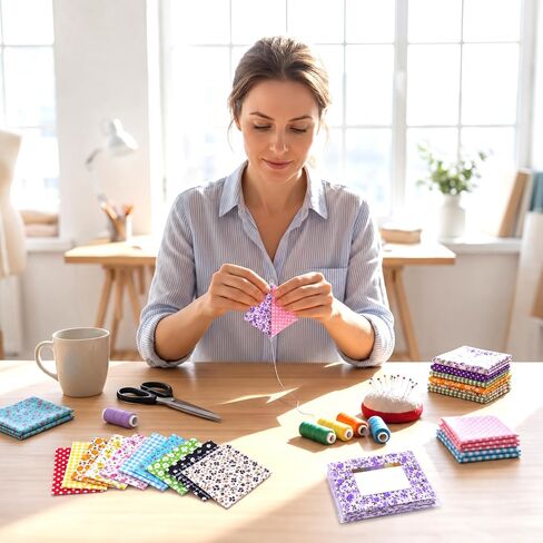 50 Pcs Precut Quilt Squares, 4x4 Inch Cotton Fabric Squares for in Kuwait