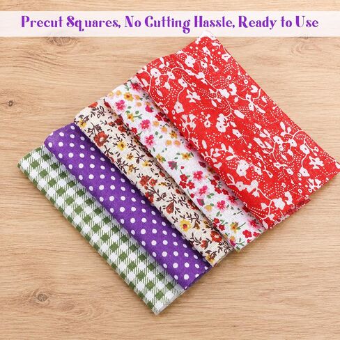 50 Pcs Precut Quilt Squares, 4x4 Inch Cotton Fabric Squares for in Kuwait