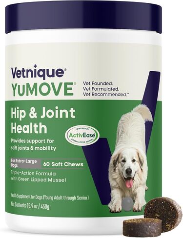 YuMOVE Large Dog Hip & Joint Supplement Soft Chews, Green Lipped Mussel in Kuwait