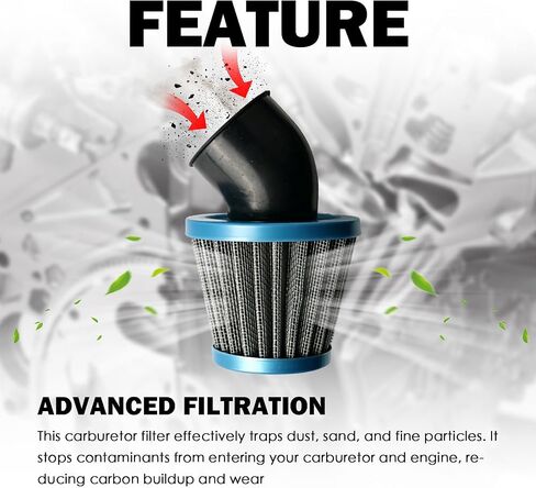 40-38mm Air Filter with Rubber Tube,45° Angled Motorcycle Air Filter Blocks Dirt & Debris,Conical Mini Bike Airs Filters for Motorcycle Carburetor Compatible with Dirt Bike/ATV in Saudi Arabia