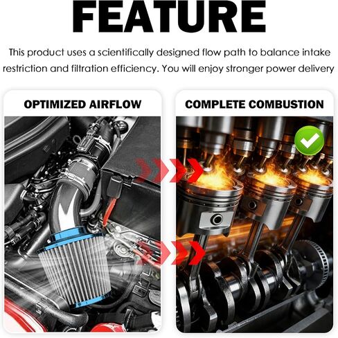 40-38mm Air Filter with Rubber Tube,45° Angled Motorcycle Air Filter Blocks Dirt & Debris,Conical Mini Bike Airs Filters for Motorcycle Carburetor Compatible with Dirt Bike/ATV in Saudi Arabia