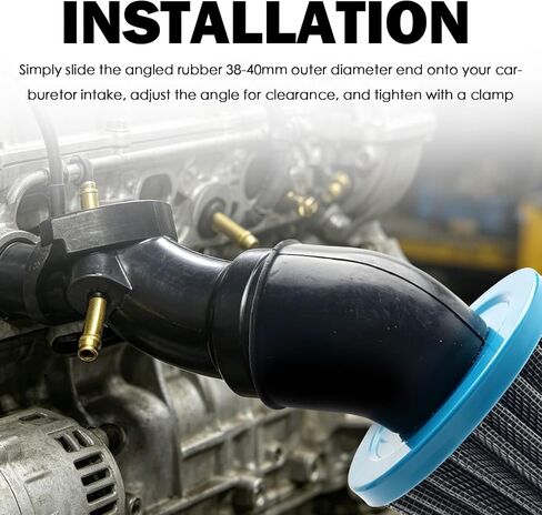 40-38mm Air Filter with Rubber Tube,45° Angled Motorcycle Air Filter Blocks Dirt & Debris,Conical Mini Bike Airs Filters for Motorcycle Carburetor Compatible with Dirt Bike/ATV in Saudi Arabia