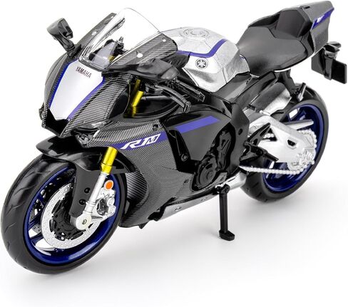 RMZ City Compatible with 1:12 Motorcycle Model Yamaha YZF-R1M Vehicle, Motorcycle Collection and Decoration Diecast Motorcycle Toy Car for Kids Boys Girls, Gift Silver in Saudi Arabia