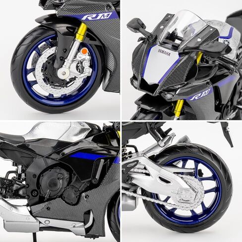 RMZ City Compatible with 1:12 Motorcycle Model Yamaha YZF-R1M Vehicle, Motorcycle Collection and Decoration Diecast Motorcycle Toy Car for Kids Boys Girls, Gift Silver in Saudi Arabia