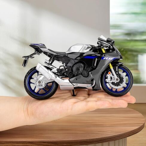 RMZ City Compatible with 1:12 Motorcycle Model Yamaha YZF-R1M Vehicle, Motorcycle Collection and Decoration Diecast Motorcycle Toy Car for Kids Boys Girls, Gift Silver in Saudi Arabia