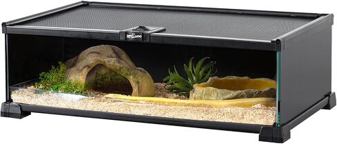 REPTIZOO 90 Gallon Reptile Terrarium 24" x 24" x 36" Large Glass Reptile Tank, Tall Reptile Terrarium with Front Opening Door and Top Screen Ventilation Easy Assembly Reptile Habitat Tank in Kuwait