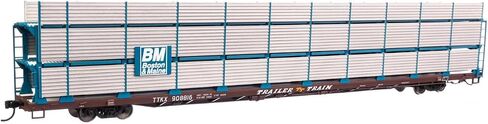 Walthers Mainline 910-8301 HO Scale 89' Flatcar w/Tri-Level Shielded Auto Rack - Ready to Run - Boston & Maine #908816, TTKX flatcar (Brown) in Saudi Arabia