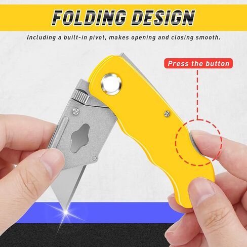 JETMORE 4 Pack Folding Utility Knife with Extra 10Pcs Blades and 4 Pack Box Cutter Utility Knife in Kuwait