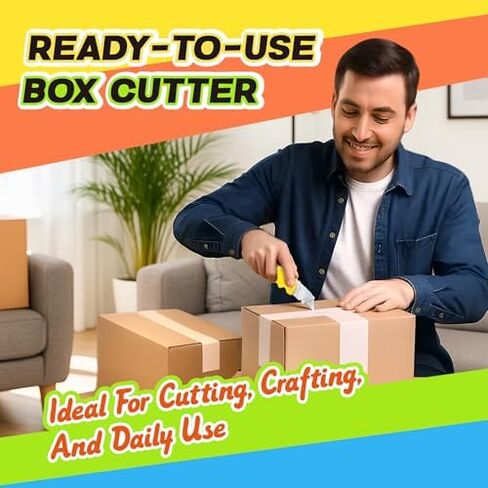 JETMORE 4 Pack Folding Utility Knife with Extra 10Pcs Blades and 4 Pack Box Cutter Utility Knife in Kuwait