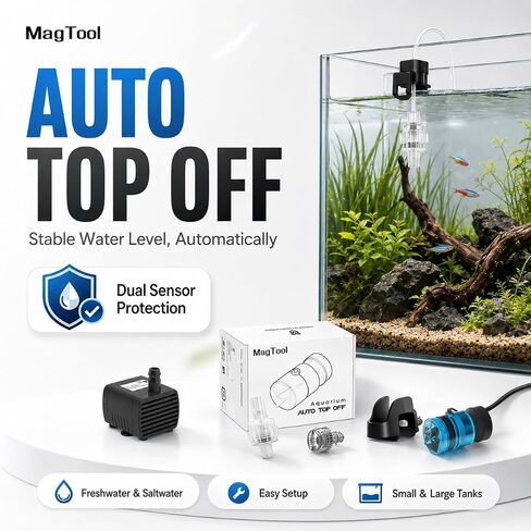 MagTool Auto Top Off System for Saltwater Aquarium, ATO Aquarium Auto Top Off with Dual Optical Sensor for Reef & Fresh Tanks -Blue in Kuwait