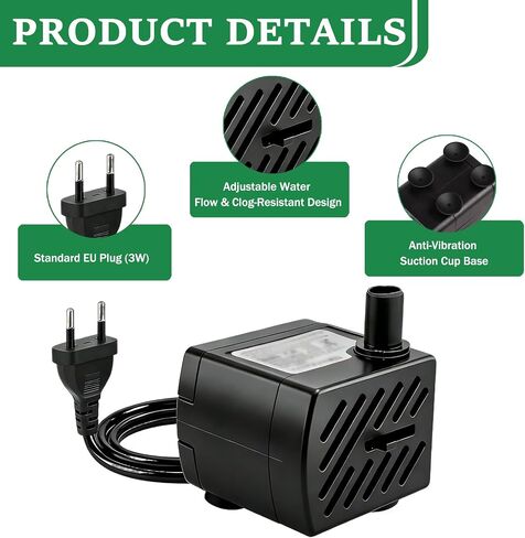 2 Pack Mini Submersible Water Pump, 3W Aquarium Fountain Pump in Kuwait