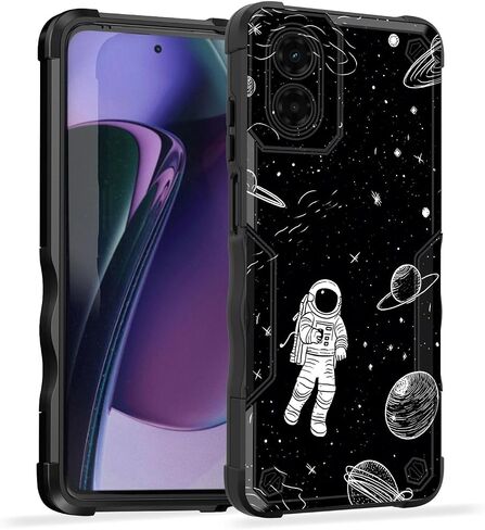 for Moto G Play 4G 2024 Case,[Dual Layer][10 FT Military Grade Drop Protection] [Non-Slip] Heavy Duty Shockproof Case for Motorola Moto G Play 4G 2024 6.5",Astronaut Planet in Kuwait