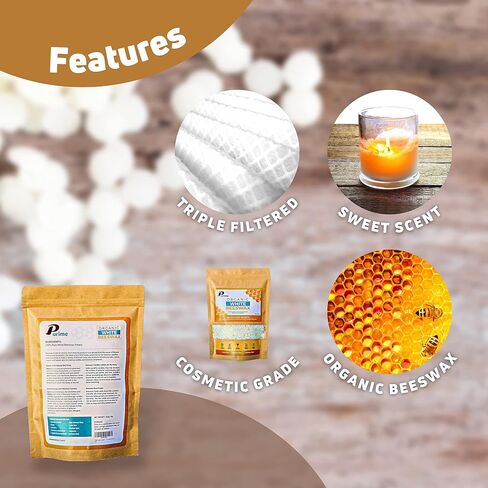 PURIME White Beeswax Pellets | Food-Grade, Pure, Triple-Filtered (1, Pounds) in Kuwait
