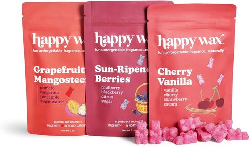 Happy Wax Lavender Lovers Collection: Natural, Non Toxic Scented Soy Wax Melts – Total 6oz Variety Pack: Lavender Cactus, Lavender Chamomile, Calming Lavender in Kuwait