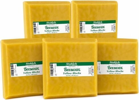 Stakich Yellow Beeswax Block - Natural, Triple Filtered, 1 lb, Honey Scent in Saudi Arabia